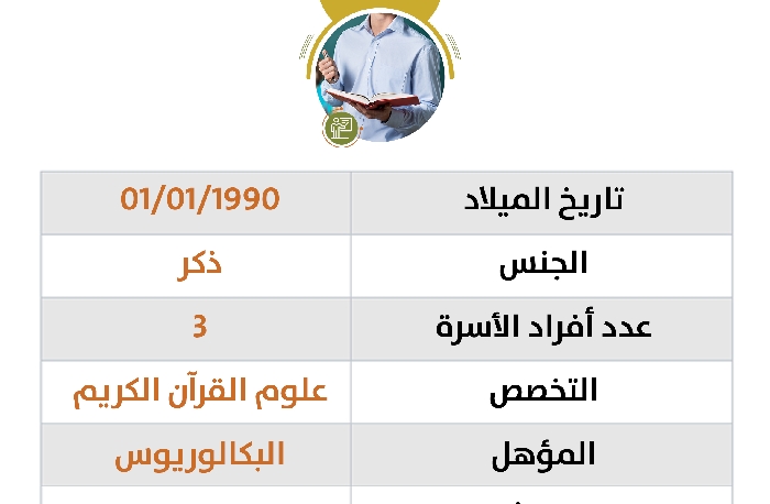 صورة كفالة مدرس باسم / إبراهيم توري عبد الله